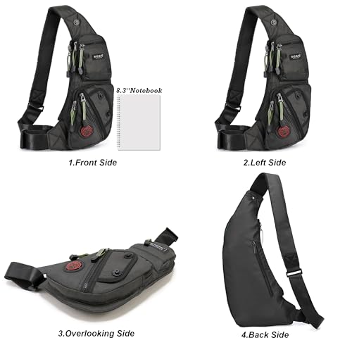 NICGID Sling Bag Chest Shoulder Backpack Crossbody Daypack for Men Women - color: Dark Green