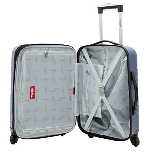 Wrangler Smart Spinner Hardside Luggage, 22-Inch Carry-On, Navy Blue - color: Navy Blue, size: Carry-On Only