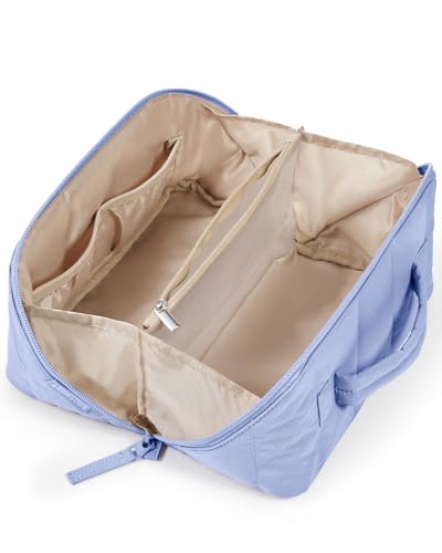 BAGSMART Puffy 메이크업 가방, 13-라벤더 퍼플, 오픈 플랫 메이크업 가방 - color: 13-라벤더 퍼플, size: 중형