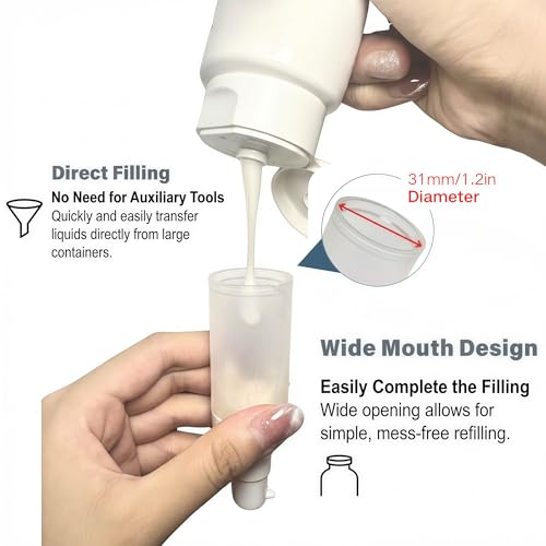 1.7oz/50ml Airless Pump Bottle | TSA Approved Travel Size Bottles - size: 1.7oz/50ml-(Pack of 3) & Lotion Bottle