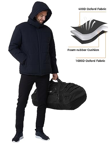 Ubon Convertible Duffel Backpack Weekender Gym Bag with Shoe Compartment - color: Black, size: 55L