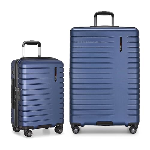 Traveler's Choice Archer Polycarbonate Hardside Spinner Luggage Set,Tie Down Straps, Blue, 2-Piece - color: Blue, size: 2-Piece Set