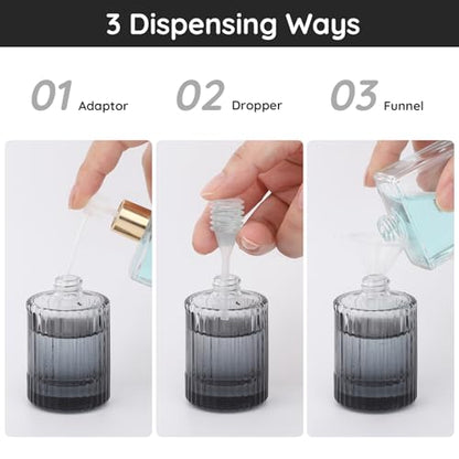 Segbeauty 1oz Glass Perfume Atomizer Empty 2Pack of 1pcs Blue Mini Perfume Bottle Refillable, 1pcs 30ml Black Cologne Travel Bottle, Portable Cologne Sprayer with Travel Refill Tools, Sample Bottles - color: Gradient Black Blue, style: 1oz/30ml