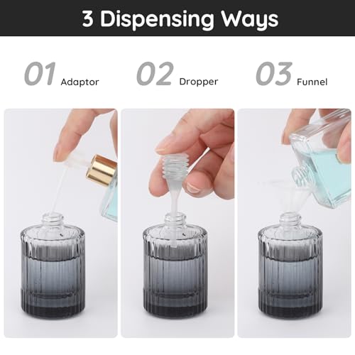 Segbeauty 1oz Perfume Spray Bottle, 30ml Empty Fine Mist Cologne Glass Bottle, Pack of 4 Large Travel Refillable Perfume Dispenser for Fragrance, Black Cologne Atomizer with Transfer Tool for Men - color: Gradient Black, style: 1oz/30ml Set