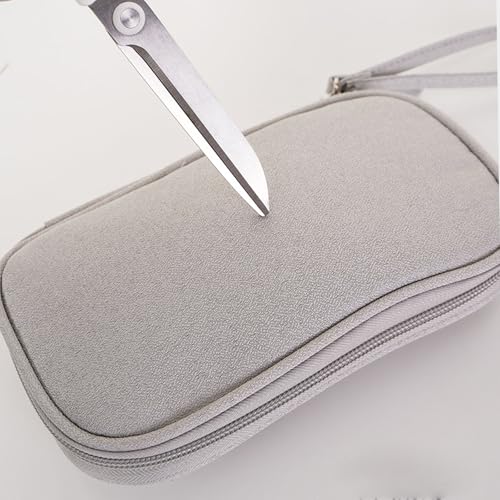 Portable Travel Cable Organizer Pouch Double Layer for Chargers and Cables - color: Grey