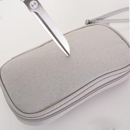 Portable Travel Cable Organizer Pouch Double Layer for Chargers and Cables - color: Grey