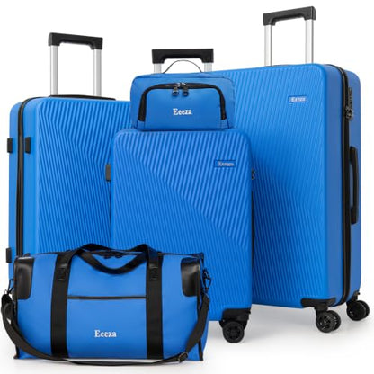 5 Piece Hardshell Luggage Set TSA Lock Spinner Wheels IceBlue - color: IceBlue, size: 5 piece