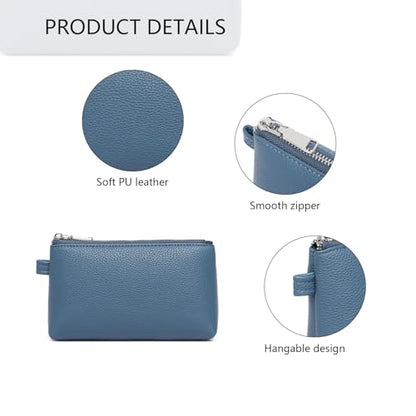 Small Makeup Bag for Purse, Leather Cosmetic (Brussels Sprouts) - color: PU/Brussels Sprouts