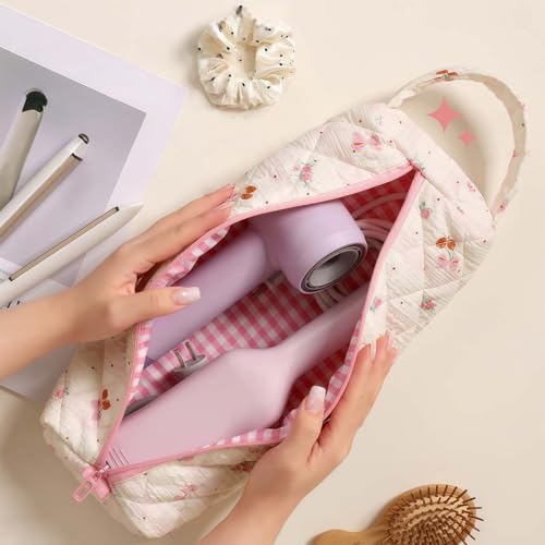 Hair Tool Travel Bag, Makeup Case and Toiletry Organizer(Cherry) - color: Cherry