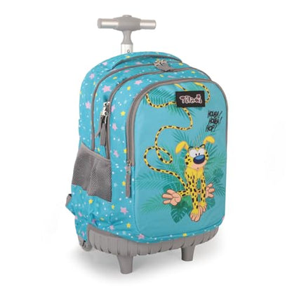 Tilami Rolling Backpack for Boys and Girls,Galaxy Blue - color: Leopard