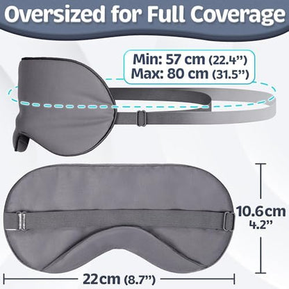 Sleep Mask - Dark Gray, 100% Viscose Derived from Bamboo - Lightweight Eye Mask with Adjustable Strap - Blackout Sleeping Blindfold for Women & Men - Comfortable Light Blocking Eye Cover - color: 100% Bamboo Viscose, Dark Gray