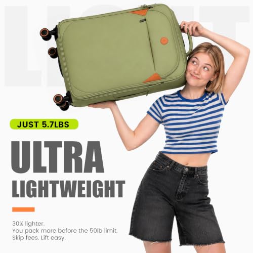 Verage Cambridge Lightweight Luggage Softside Expandable Spinner Wheel Suitcase (Fern Green, 3-Piece Set(20/24/29)) - color: Fern Green, size: 3-Piece Set (20/24/29)
