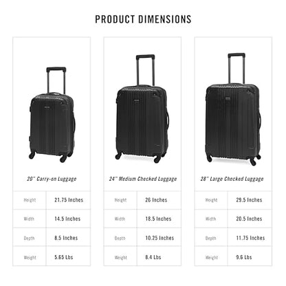 Kenneth Cole REACTION Out of Bounds 경량 하드쉘 4륜 스피너 수하물, 차콜, 3개 세트 (20인치, 24인치, 28인치), Kenneth Cole Reaction Out of Bounds 경량 하드쉘 4륜 스피너 캐리어 - color: 차콜, size: 3개 세트 (20인치, 24인치, 28인치)