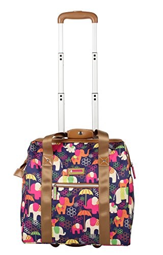 Lily Bloom Design Pattern Carry on Bag Wheeled Cabin Tote (Elephant Rain) - color: Elephant Rain