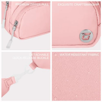 Goloni Small Sling Bag for Women Waterproof Nylon Crossbody Bag Mini Sling Backpack Lightweight Front Chest Bag for Travel Running Hiking Light Pink - color: Light Pink