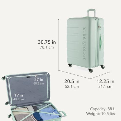 SwissGear 7366 Signature Hardside Expandable Luggage with Spinner Wheels, TSA Lock, Cup-Holder, Clearly Aqua, 3-Piece Set (19/23/27) - color: Clearly Aqua, size: 3-Piece Set (19/23/27)