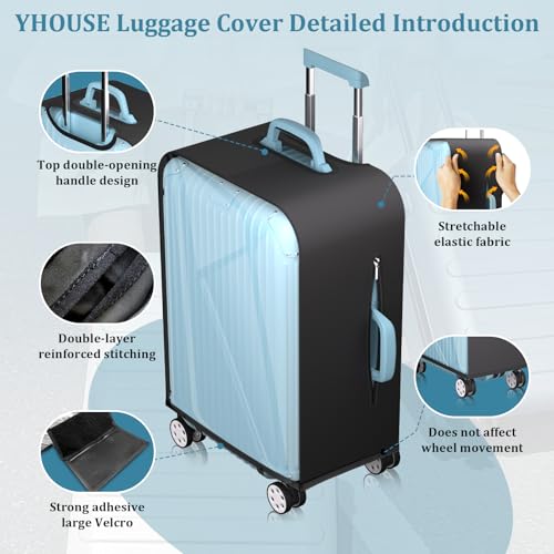 28 Inch Half Clear PVC Luggage Cover TSA Waterproof Protector - size: 28 inch