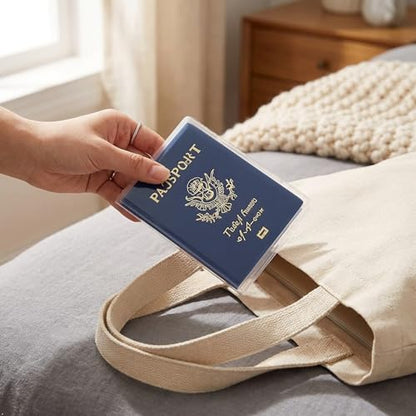 5Pcs Waterproof Clear PVC Passport Cover Holder Case Card Protector - color: Clear x 5