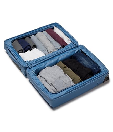 JanSport Good Latitude Carry On Spinner Suitcase - 42L Water Resistant Travel Luggage with 16 Inch Laptop Sleeve - Durable Lightweight Rolling Hardside Softside Carry-on Bag, Elemental Blue - color: Elemental Blue, size: 22-inch Carry On