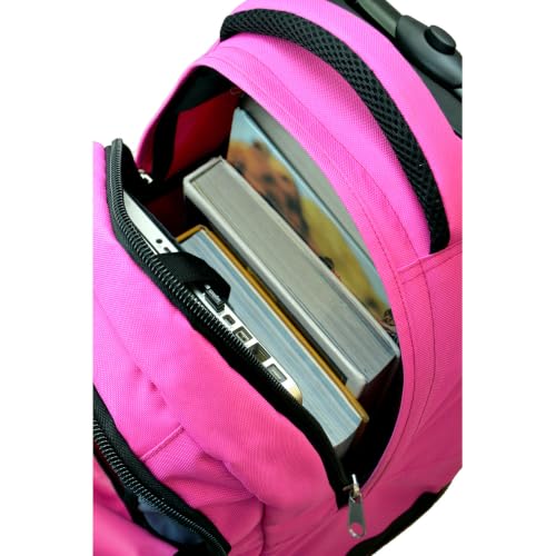 Denco Nebraska Cornhuskers Expedition Wheeled Laptop Backpack with Telescoping Handle for Travel, Work & Everyday Adventures