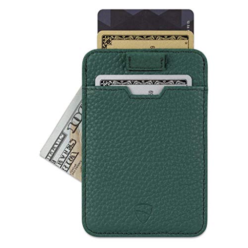 Vaultskin CHELSEA Slim Leather Card Wallet for Men, RFID (Matt Green) - color: Matt Green