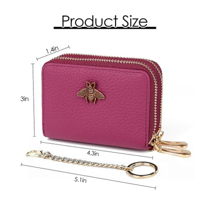 imeetu RFID Credit Card Holder, Small Card Wallet Women, Leather Card Case - color: Max - Fuchsia, size: Max