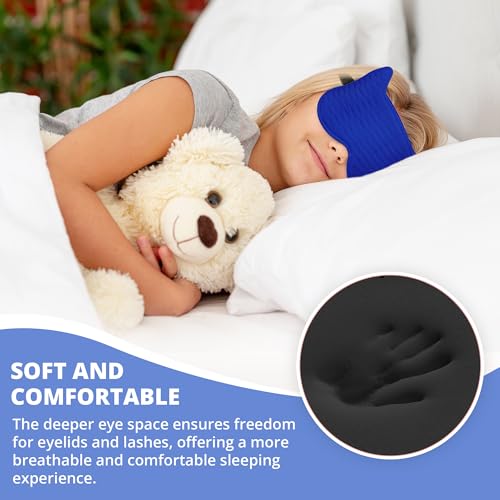 Kids Sleep Mask for Sleeping, Soft 3D Contoured Eye Mask for Kids - color: Royal Blue-kids