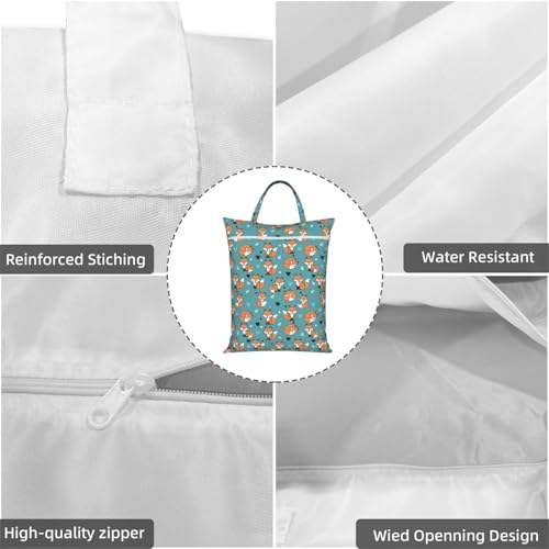 Orange Fox Travel Laundry Bag Washable Dirty Clothes Bag for Gym - color: Orange Fox