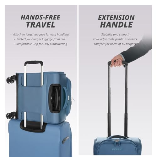 Verage Underseat Carry On Luggage with Wheels,14.5-Inch,Coast Blue - color: Coast Blue, size: 14.5-Inch Plus Underseat