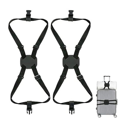 Luggage Straps Bag Bungee,Luggage Straps for Suitcases,Suitcase Straps,Elastic Strap,Ajustable Elastic Bungee Belt 2 Pack,Add a Bag Easy to Travel Suitcase,Travel Suitcase Bag Accessories.(Black) - color: 2Pcs Black