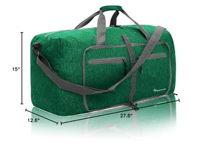 Dimayar 85L Foldable Duffle Bag, Travel & Weekender, Overnight, Gym - color: Forest Green, size: 85L