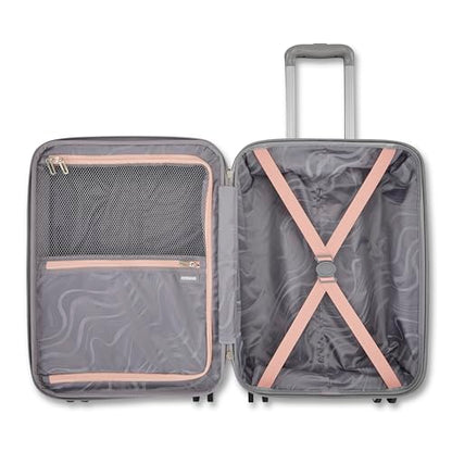 American Tourister Moonlight II Hardside Expandable Luggage with Spinner Wheels, Ombre Peach, Large Checked Suitcase 28-Inch - color: Ombre Peach, size: Checked 28-Inch