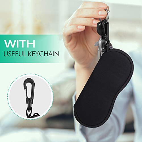 MoKo Sunglasses Soft Case Ultra Light Neoprene Zipper Eyeglass Case for Men Women - color: Aa-black