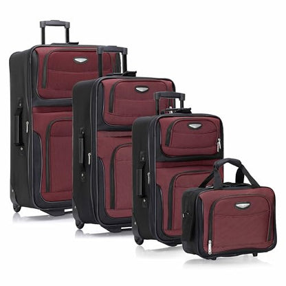 Travel Select Amsterdam Softside Expandable Luggage with Rolling Wheels, Red, 4-Piece Set (15/21/25/29) - color: Red, size: 4-Piece Set (15/21/25/29)