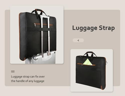 MATEIN Suit Carry On Garment Bag for Travel, Suit Bag with Adjustable Strap - color: Black Stripe