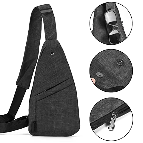 Seoky Rop Sling Bag Slim Personal Purse Pocket Small Crossbody Chest Bag - color: Dark Grey-1, size: Small