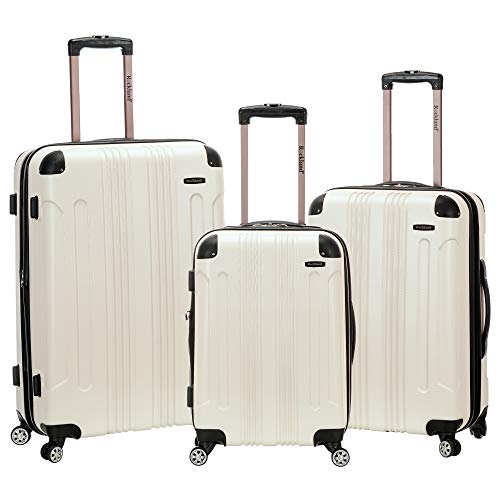 Rockland London Hardside Spinner Wheel Luggage, White, 3-Piece Set (20/24/28) - color: White, size: 3 Piece (28"/24"/20")