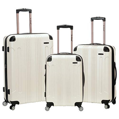 Rockland London Hardside Spinner Wheel Luggage, White, 3-Piece Set (20/24/28) - color: White, size: 3 Piece (28"/24"/20")