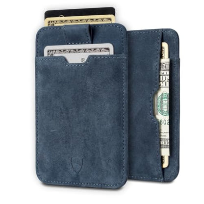 Vaultskin CHELSEA Slim Leather Card Wallet for Men, RFID (Teal) - color: Midnight Teal