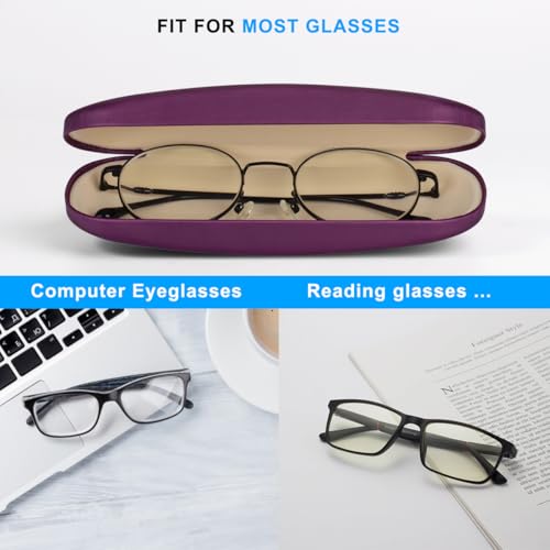 RayLove Unisex Hard Shell Eyeglasses Cases, Protective Case For Glasses - color: Purple