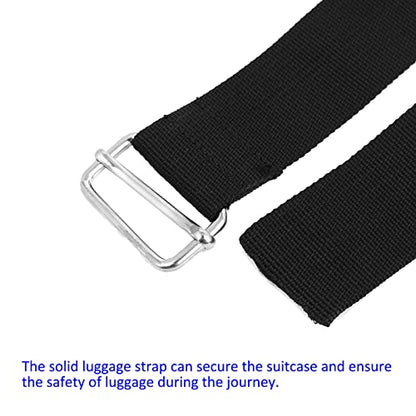 M METERXITY Luggage Strap Suitcase Belt- Travel Adjustable PP Baggage Accessory with Metal Buckle, Apply to Suitcase (6.6 Feet, Black) - size: 6.6 Feet