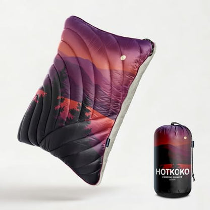 Camping Pillow Compressible Travel Pillow Lightweight Camp Pillow - color: Night, size: Large(Sherpa Lining)