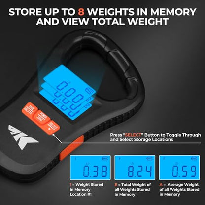 KastKing ToughTide USB Charging Fishing Scale, Fishing Gear, Black - color: Black