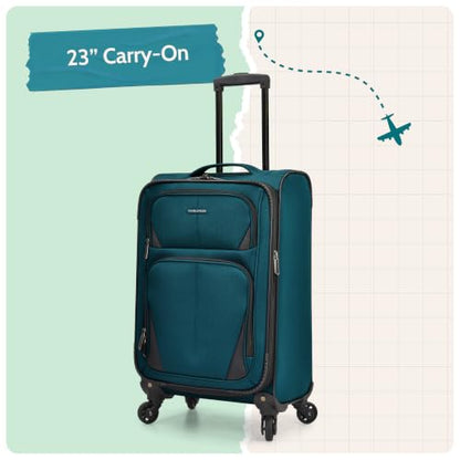 U.S. Traveler Aviron Bay Expandable Softside Luggage With Spinner Wheels, Purple, Carry-on 23-Inch - color: Purple, size: Carry-on 23-Inch