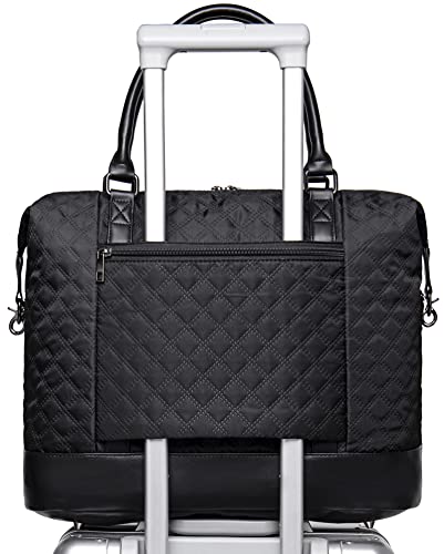 Bluboon Women Ladies Weekender Carry-on Tote Bag Overnight Duffel in Trolley Handle