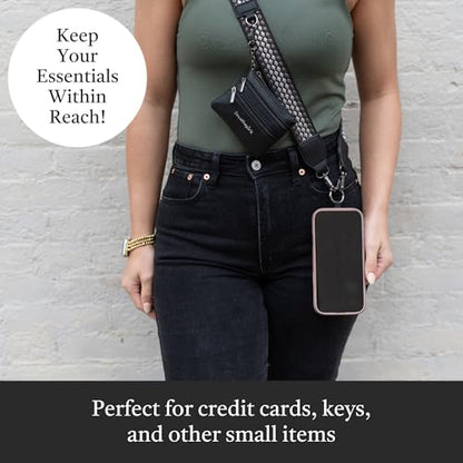 Save the Girls Clip & Go Phone Lanyard with Wallet Pouch, Dark Brown/Light - color: Brown