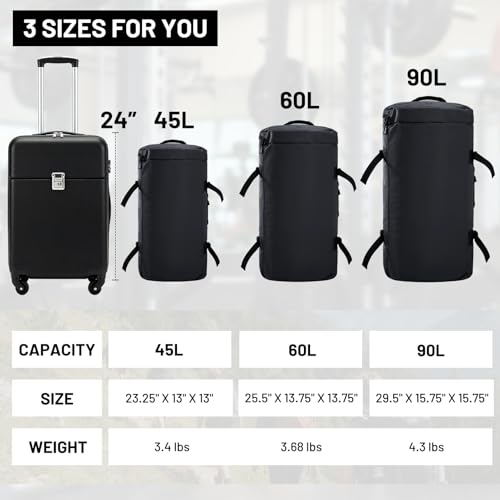 MIER 여행용 캠핑 체육관 스포츠용 대형 더플 백 백팩, 45L/60L/90L - color: 블랙., size: 60L