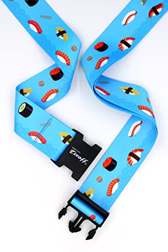 Teeoff Luggage Straps 2 Pack Suitcase Belts Travel Bag Accessories Adjustable (Sushi- 2 Pack) - color: Sushi-- 2 Pack