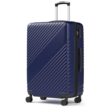 24 Inch Checked Luggage - Expandable Hardside Suitcases with 360° Spinner Wheels, TSA Lock, Airline-Approved Durable ABS Hardshell for Lightweight Travel & Business - color: Blue, size: 24 IN