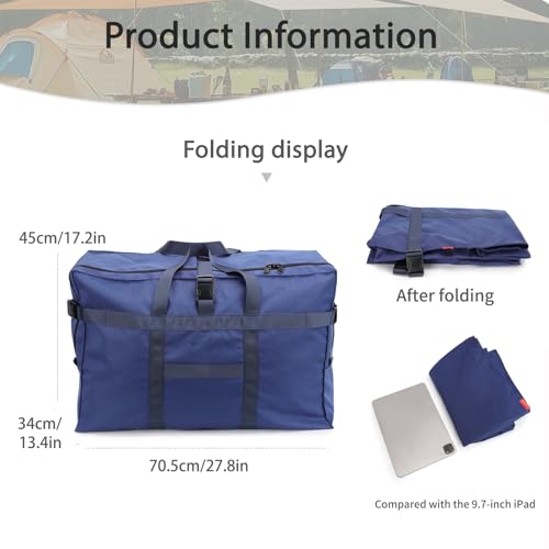 120L Travel Duffel Bags Extra Large Foldable Duffel Bag Weekend Overnight Storage Luggage for Airline Camping Moving Sport - color: Blue/3009